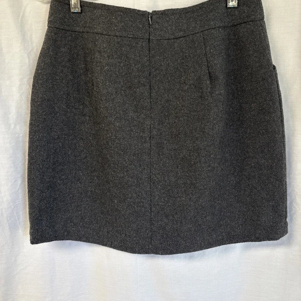 Old Navy Vintage Mini Skirt Womens 6 Charcoal Gray Wool Blend Pockets Preppy